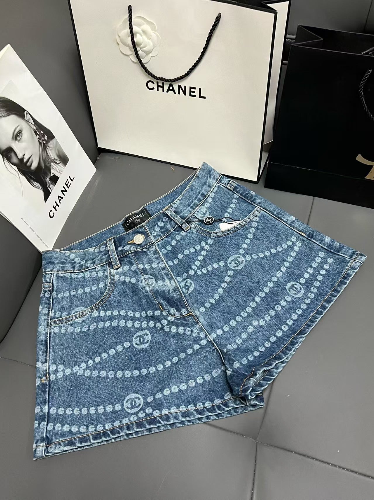 New denim shorts