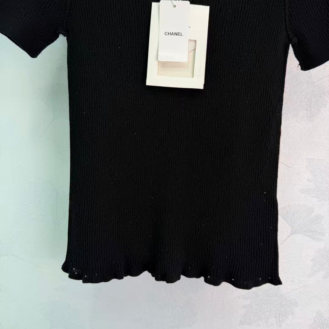 2026 New Knitted Short-Sleeved Top