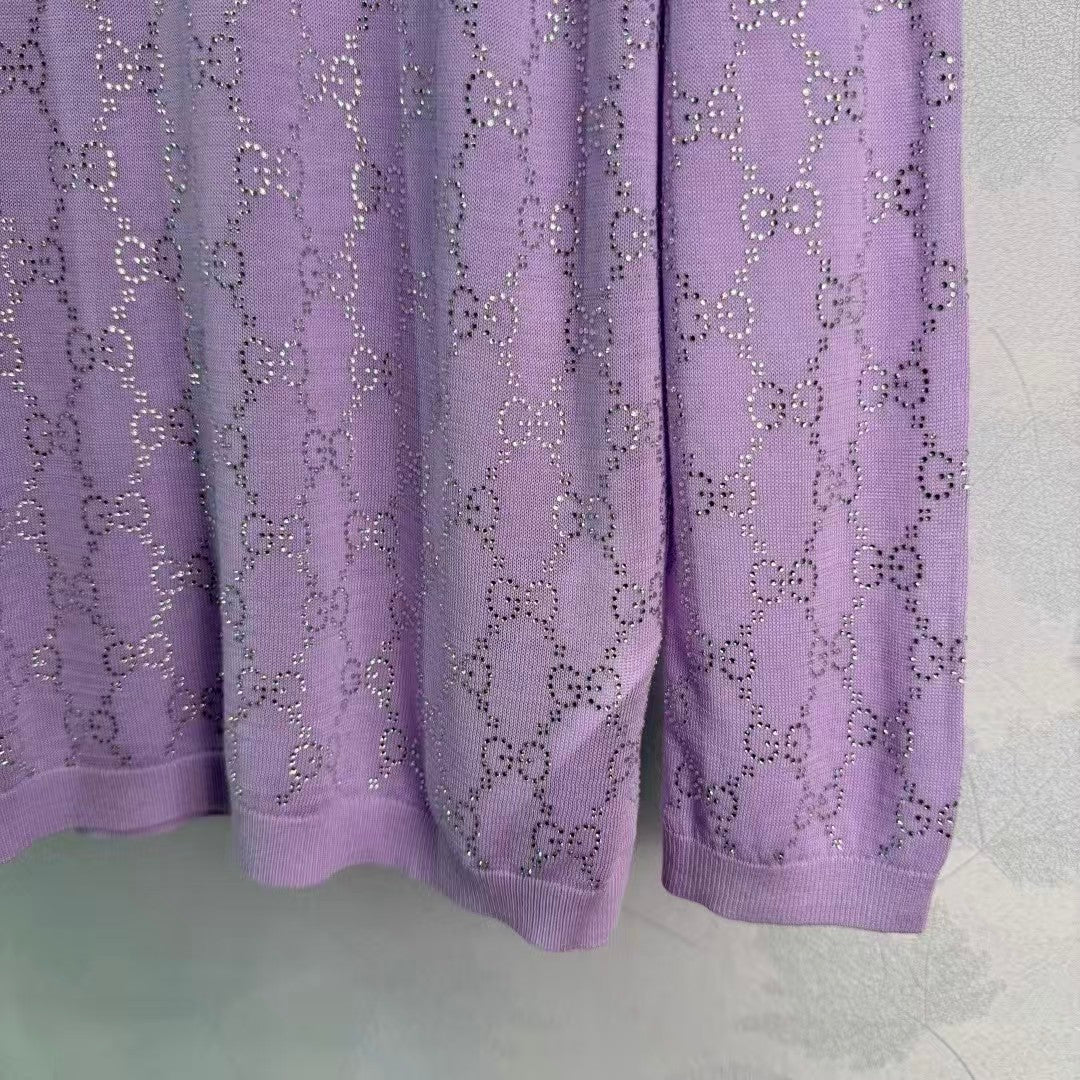 26SS New Purple Glitter Knitwear
