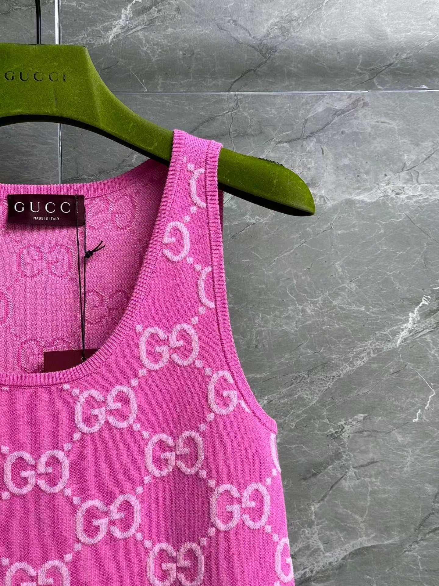 Pink jacquard vest dress