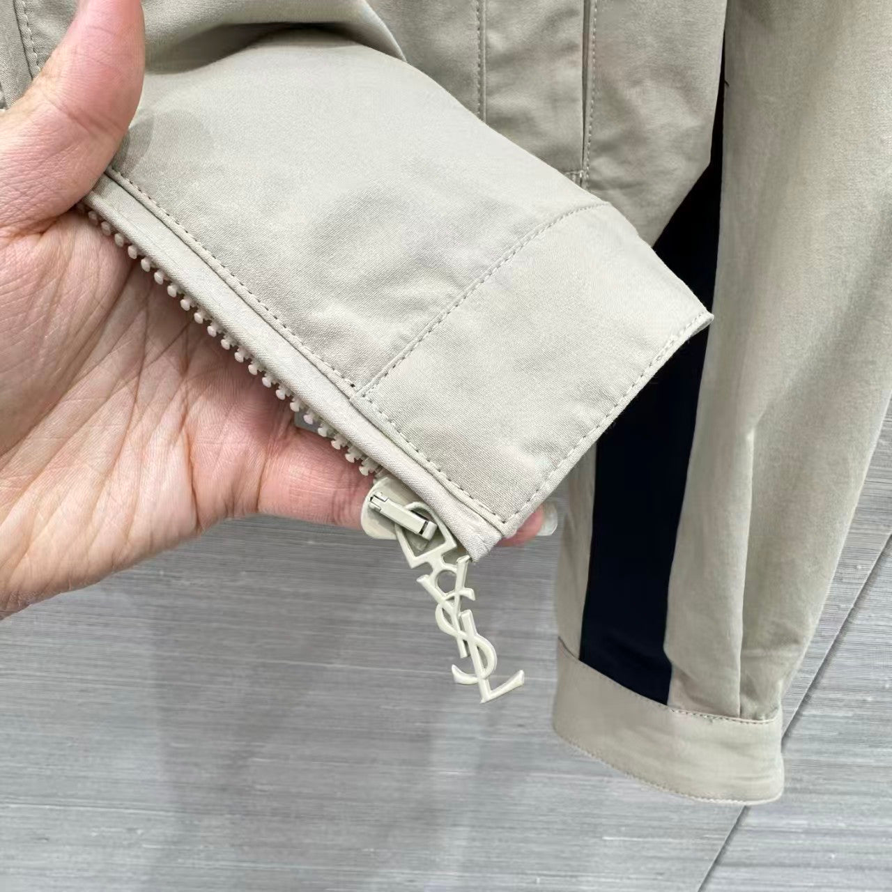 🔥🔥🔥26SS Khaki and Black Patchwork Jacket