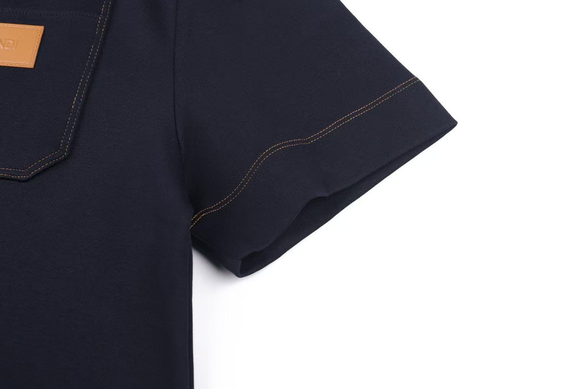 26 Leather Patch Logo Cotton T-Shirt