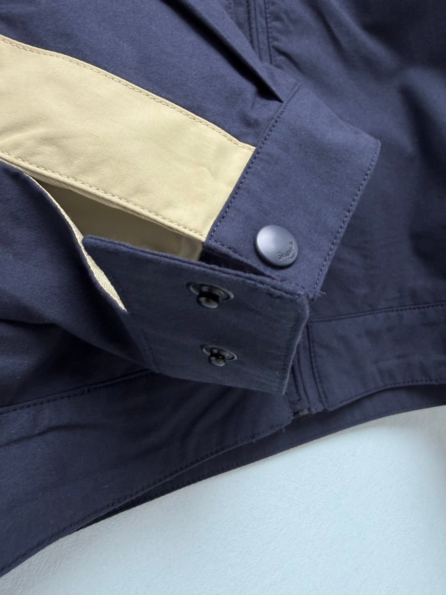 26 New Navy Color-Block Stand-Collar Sports Jacket