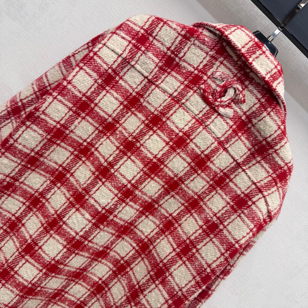 26FW New Red and White Checkered Shirt Jacket