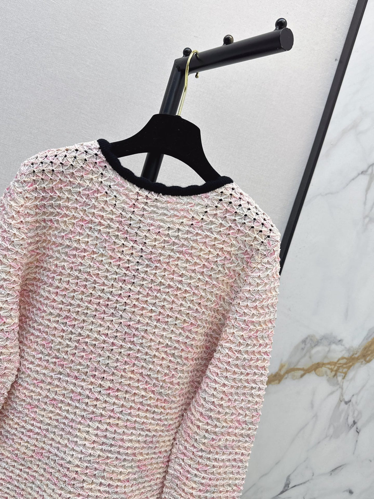 26FW New Cut-out Cardigan with Contrast Piping