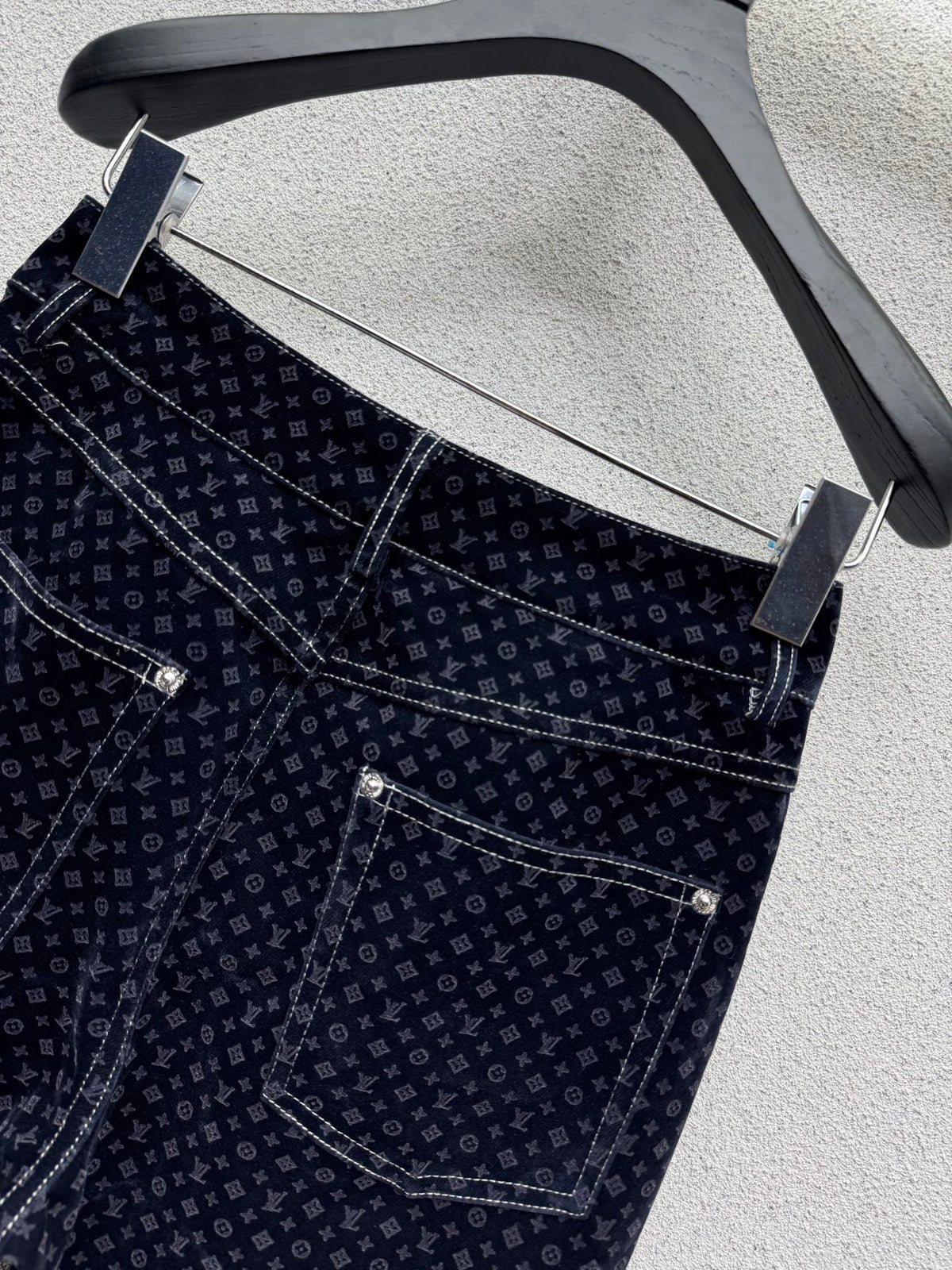 26FW New Monogram-Pattern Denim Trousers