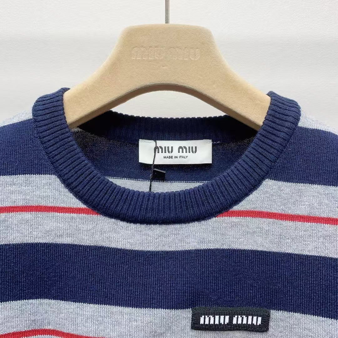 25ss new letter striped short sleeves