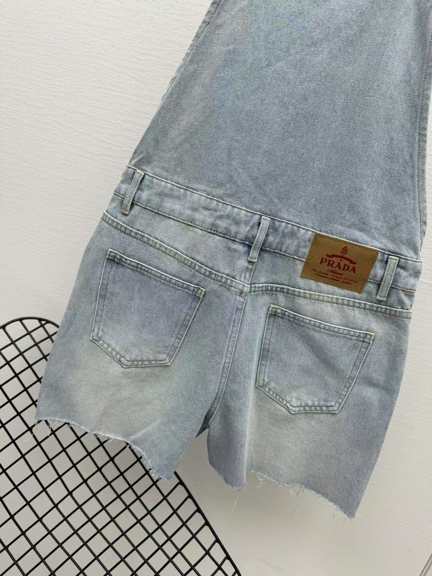 25ss blue denim loose overalls