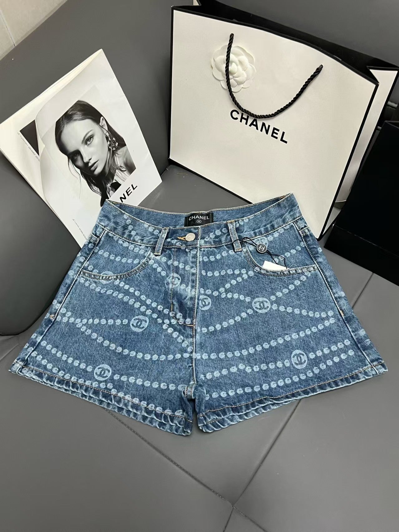 New denim shorts