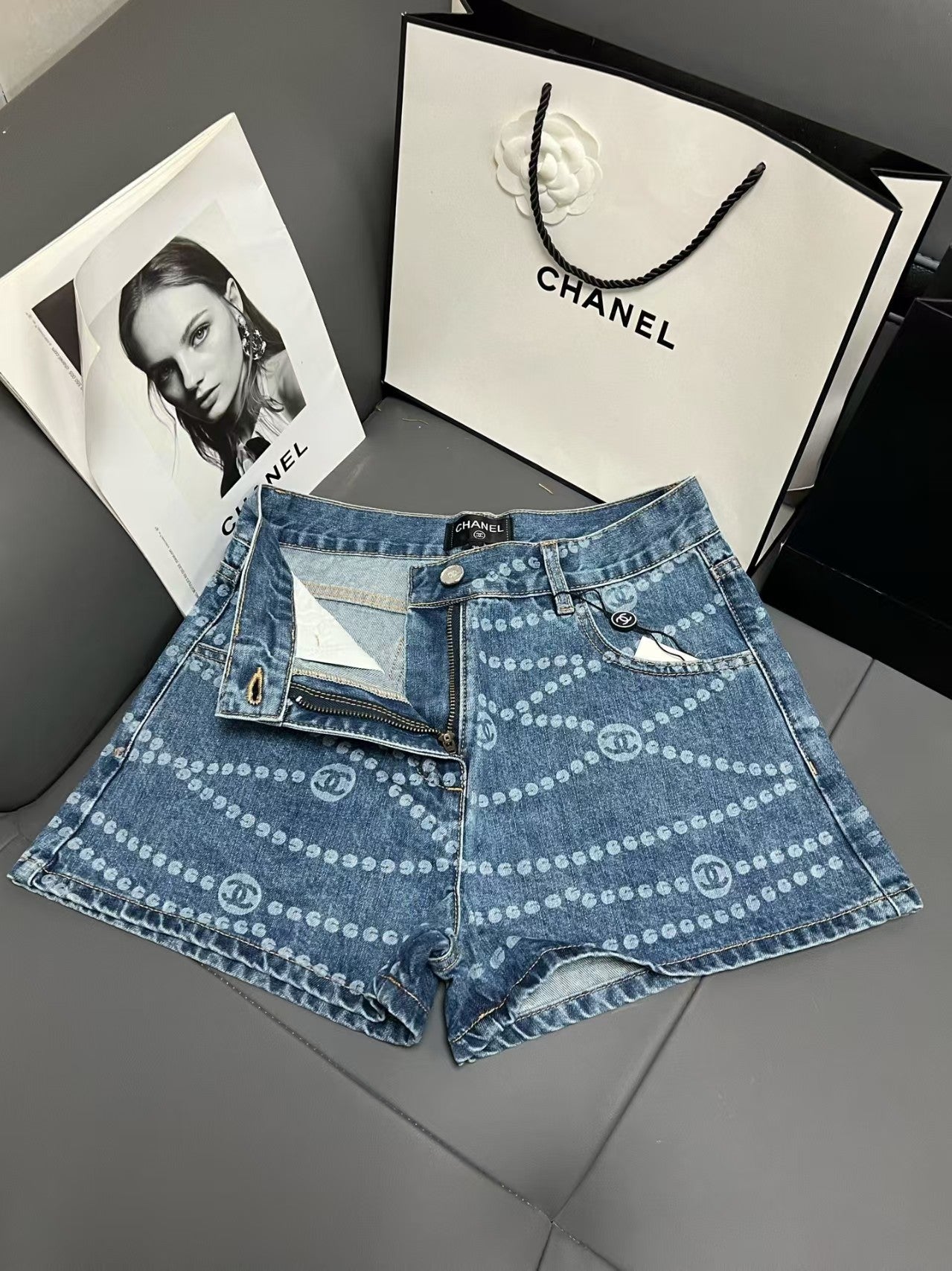 New denim shorts