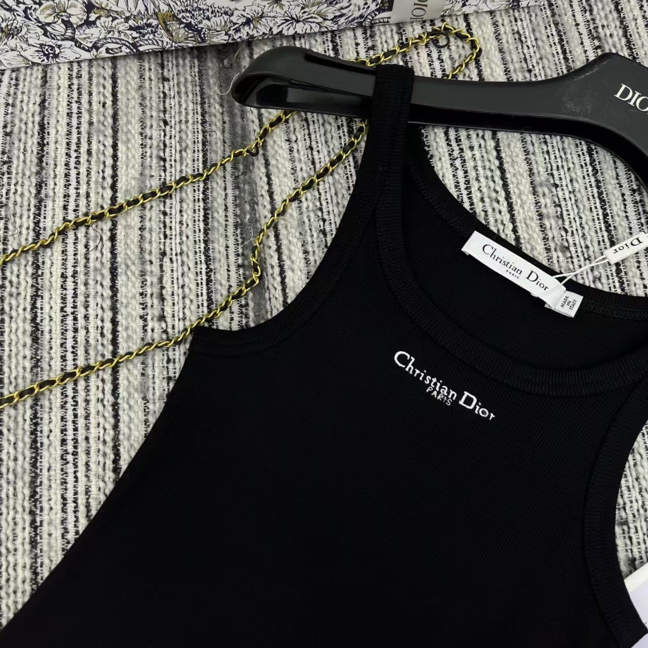 Camisole with embroidered letters