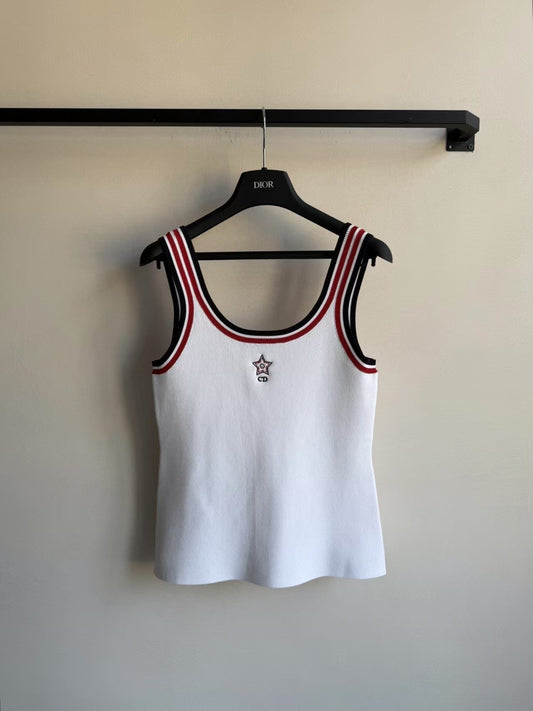 Embroidered five-pointed star letter vest