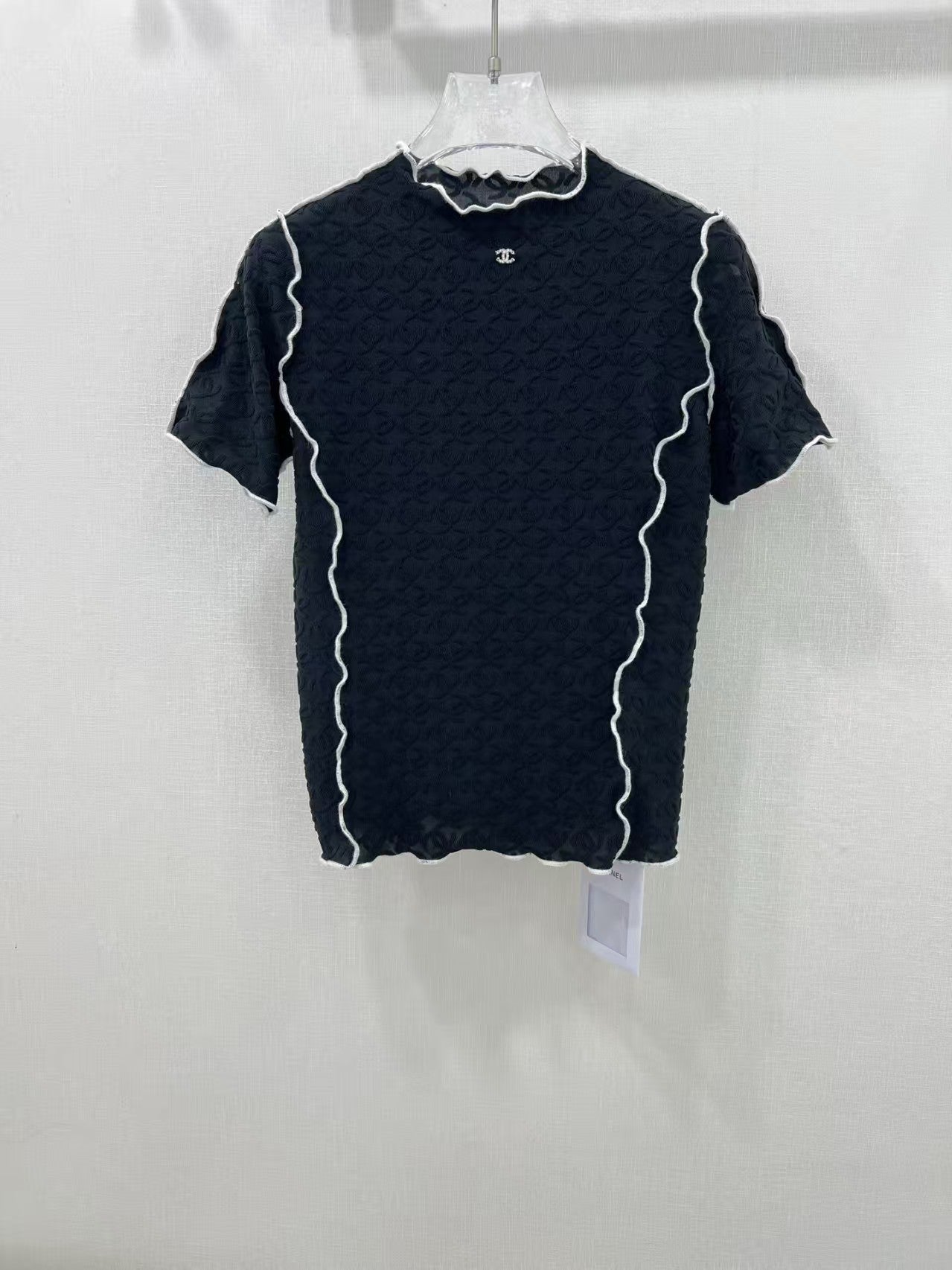 Jacquard slim-fit knit top