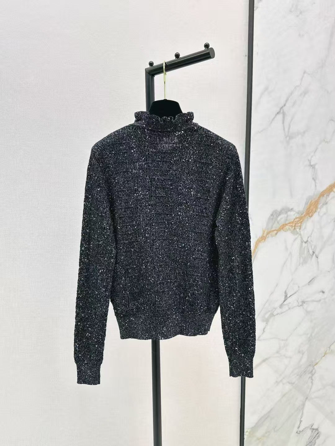 Lace openwork knit cardigan