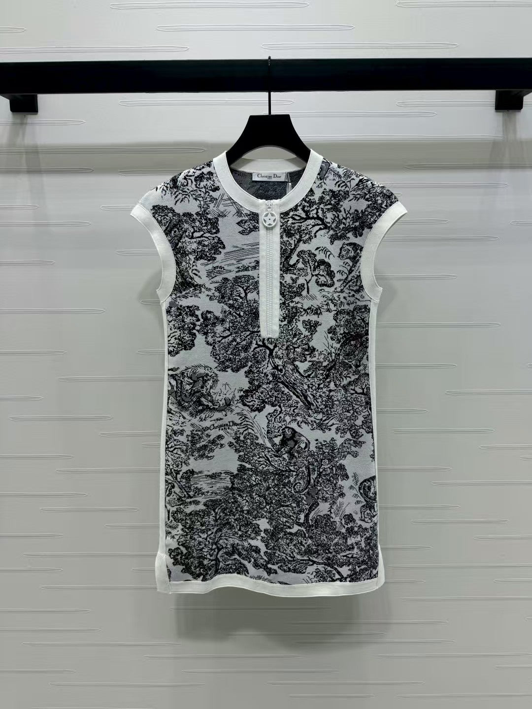 Jungle Jacquard Knit Vest Dress