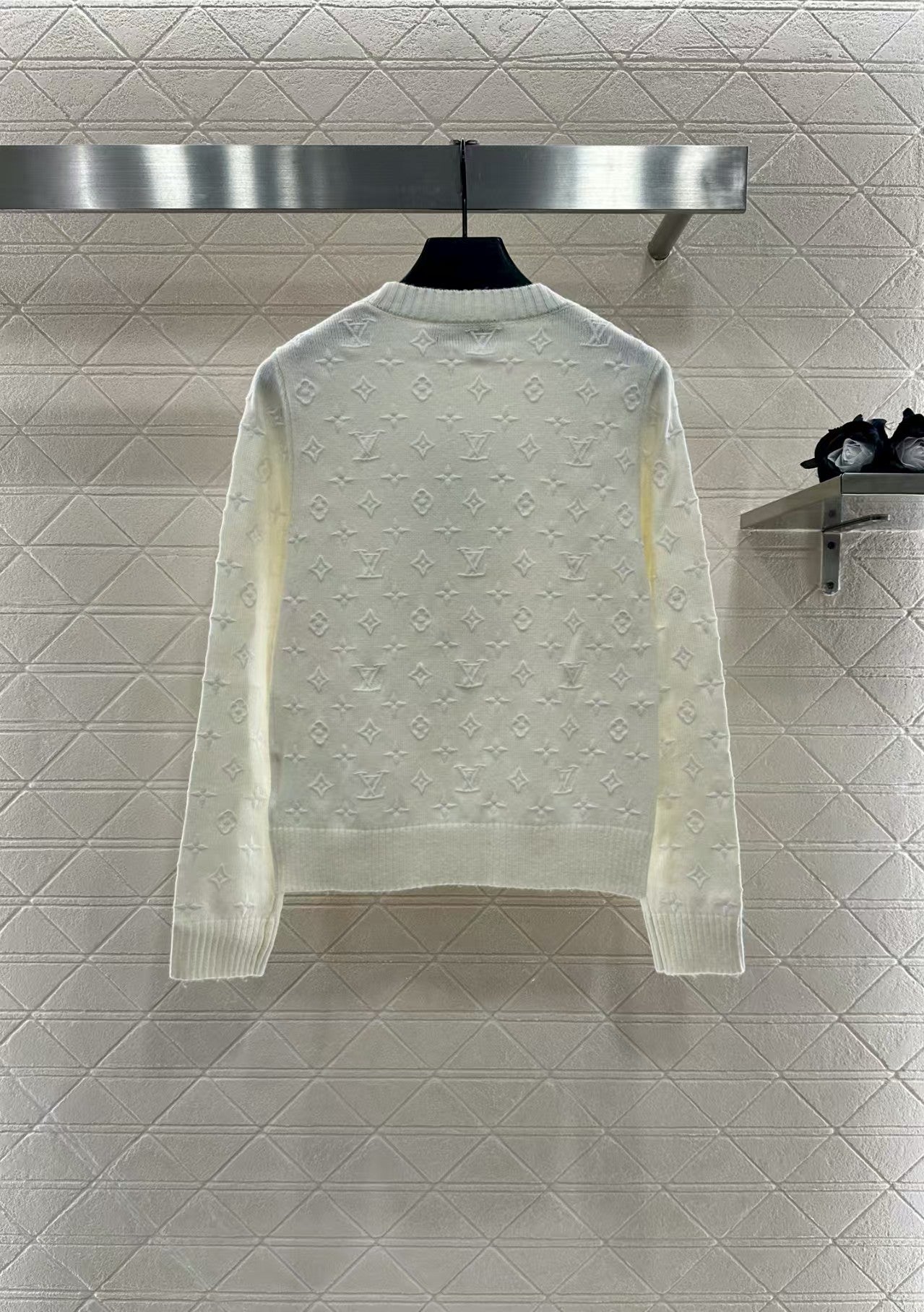 embroidered jacquard pullover sweater