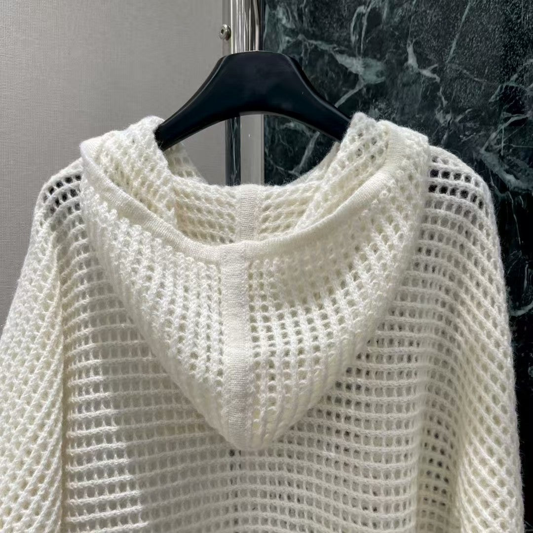 Hooded hollow shirt