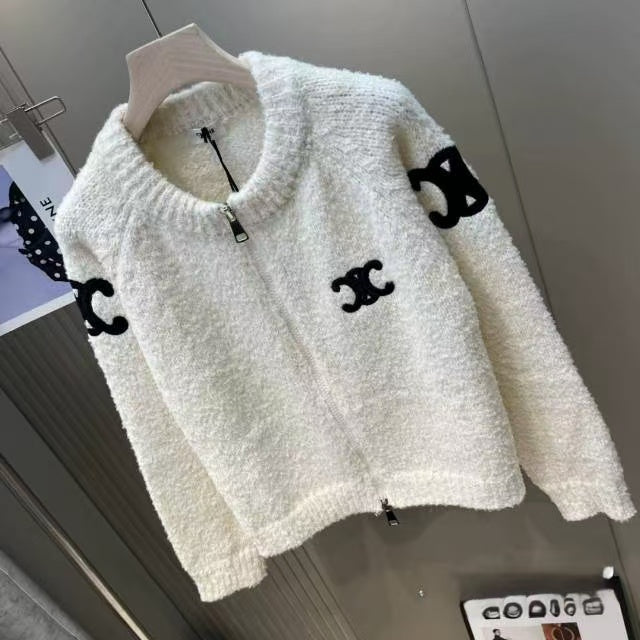 New Arc de Triomphe embroidered knitted cardigan