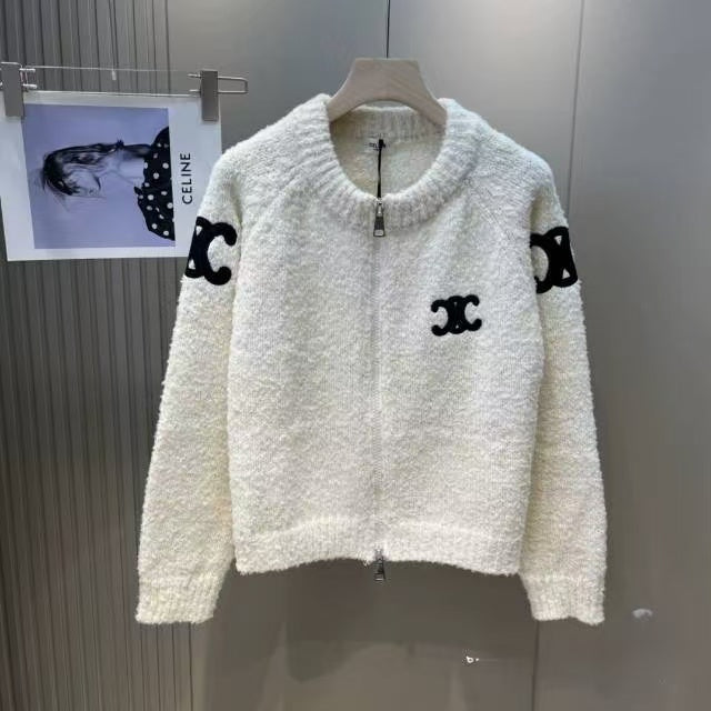 New Arc de Triomphe embroidered knitted cardigan