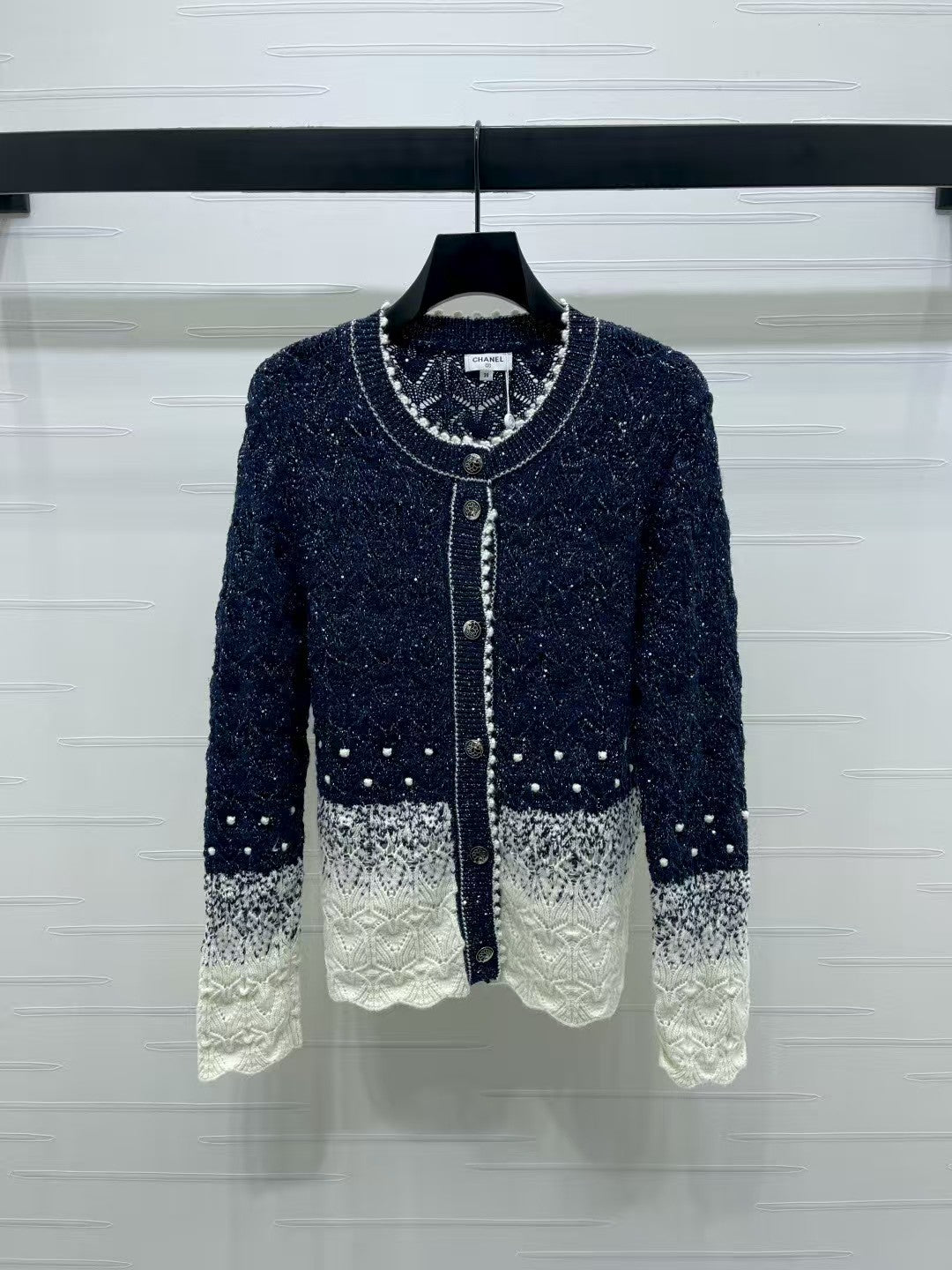 New double-layer contrast color knitted cardigan