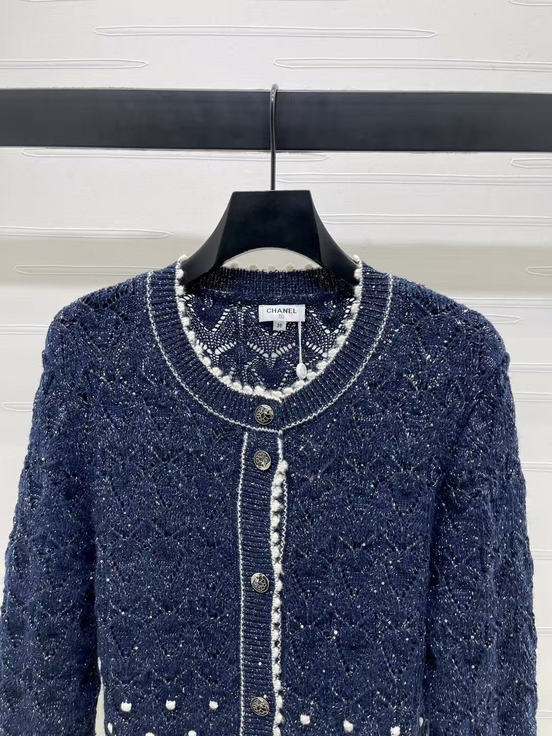 New double-layer contrast color knitted cardigan