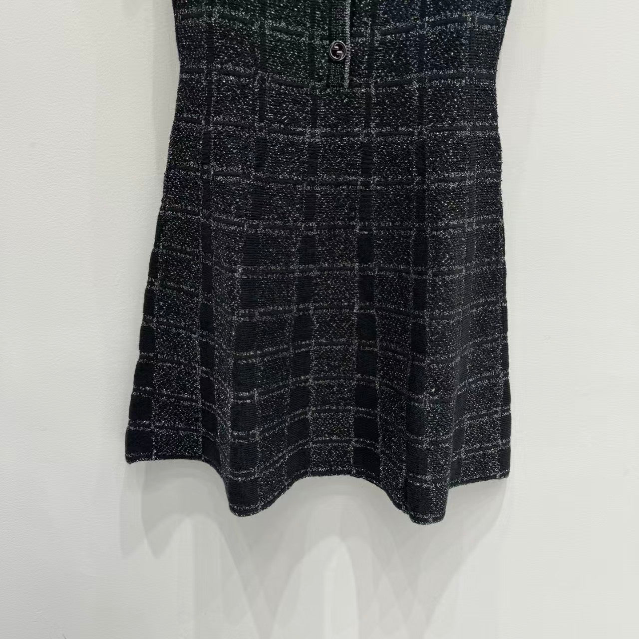 Gold plaid suspender dress