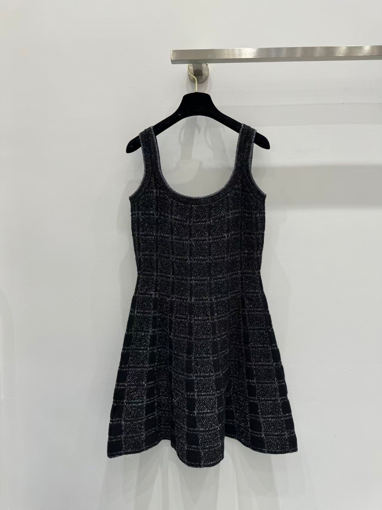 Gold plaid suspender dress