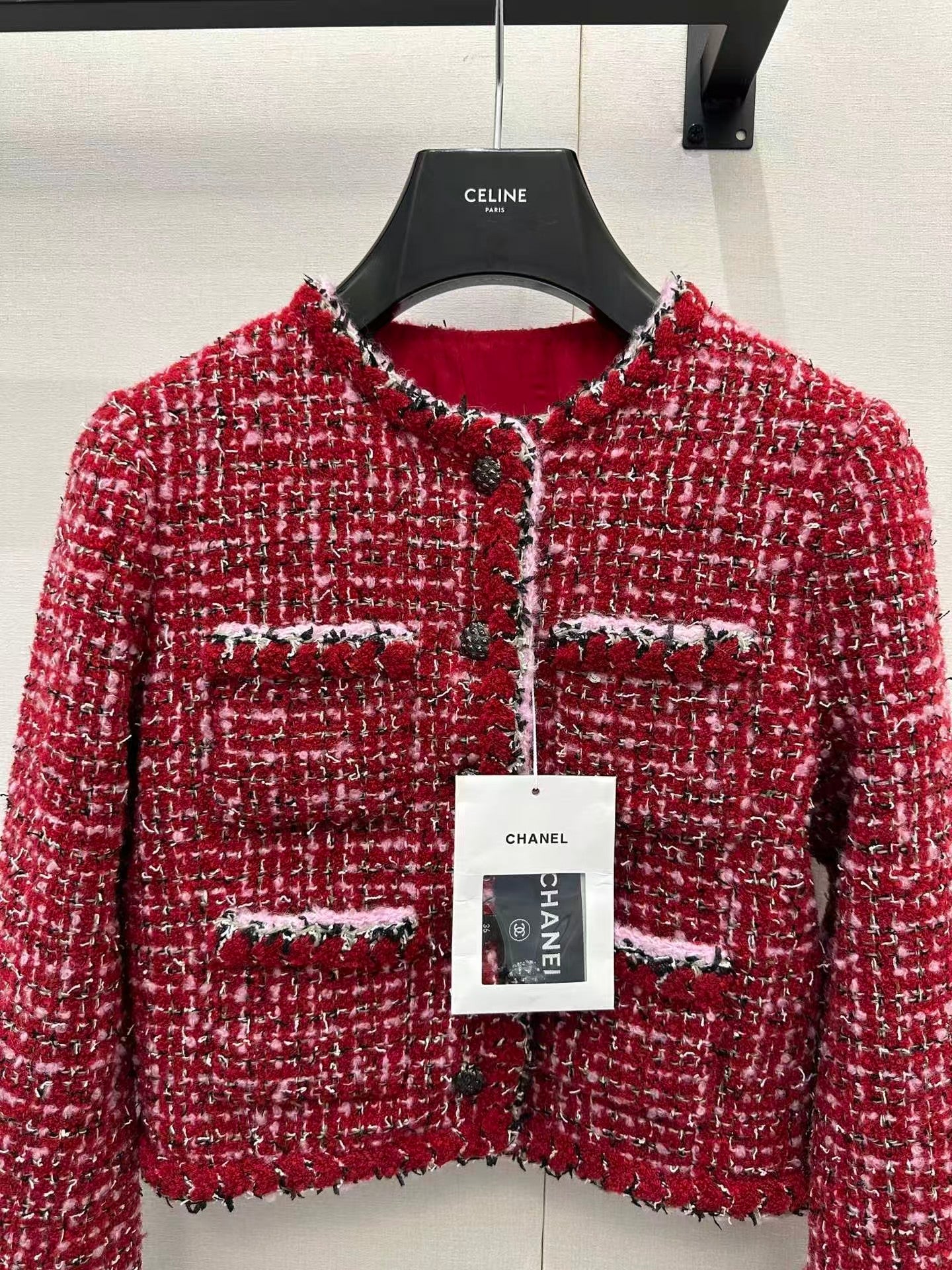 Crew neck knitted jacket