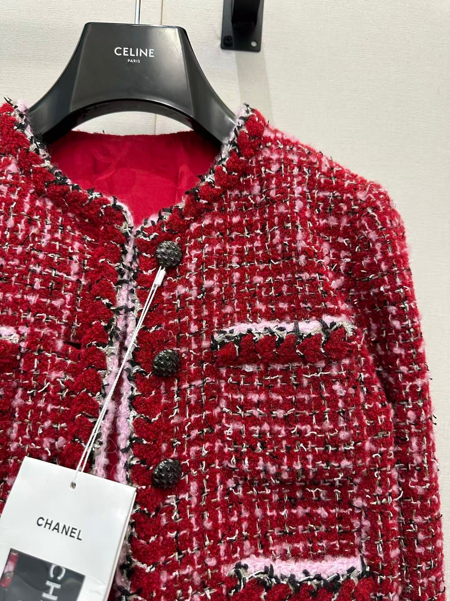 Crew neck knitted jacket