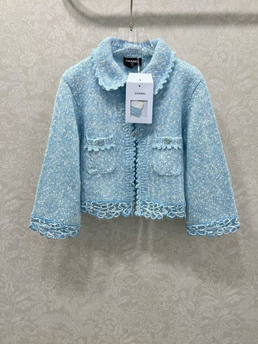 New Embroidered Lace Knit Cardigan