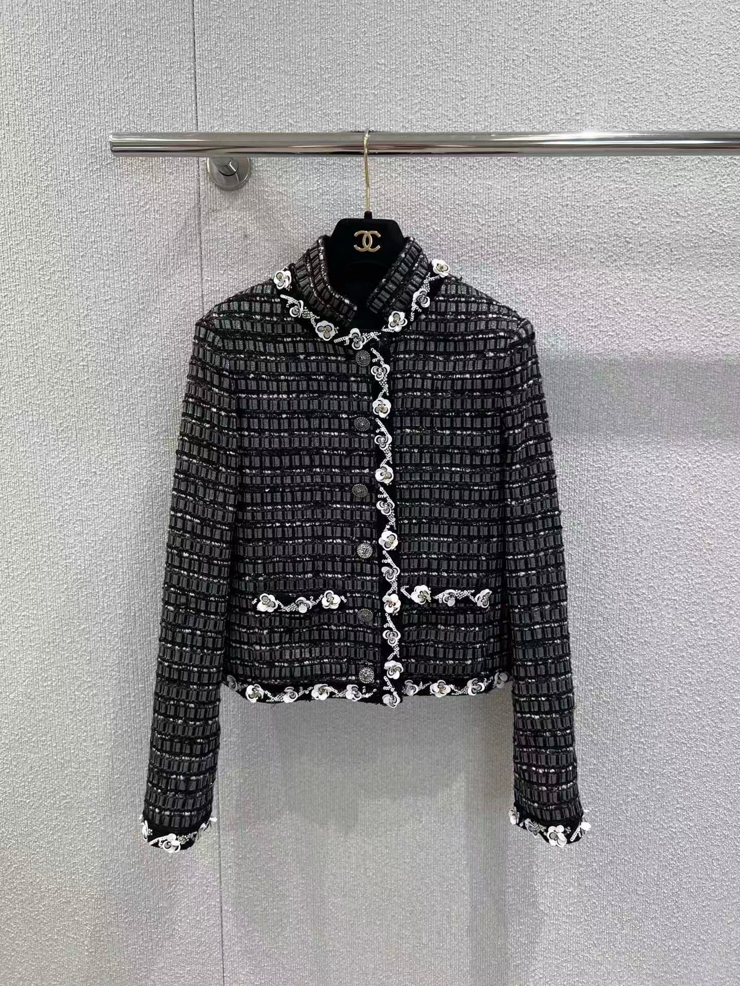 Heavy sequined tweed jacket