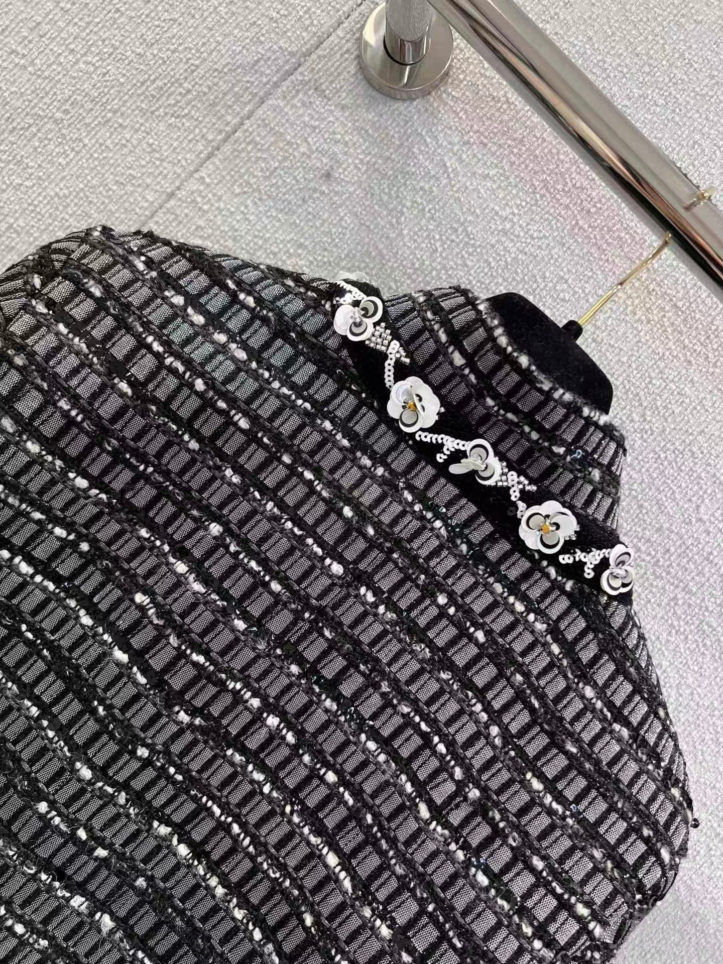 Heavy sequined tweed jacket