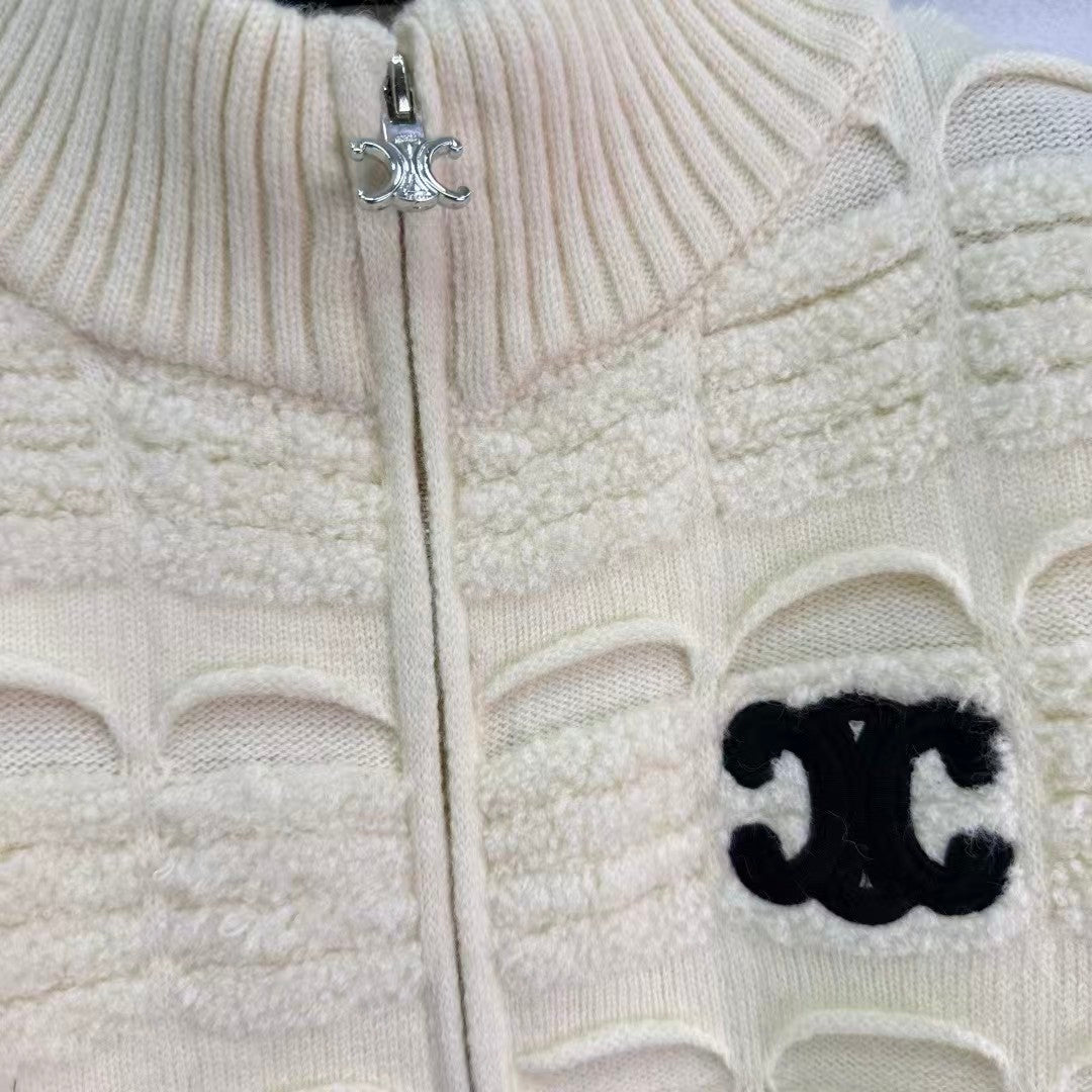 Diamond pattern knit cardigan