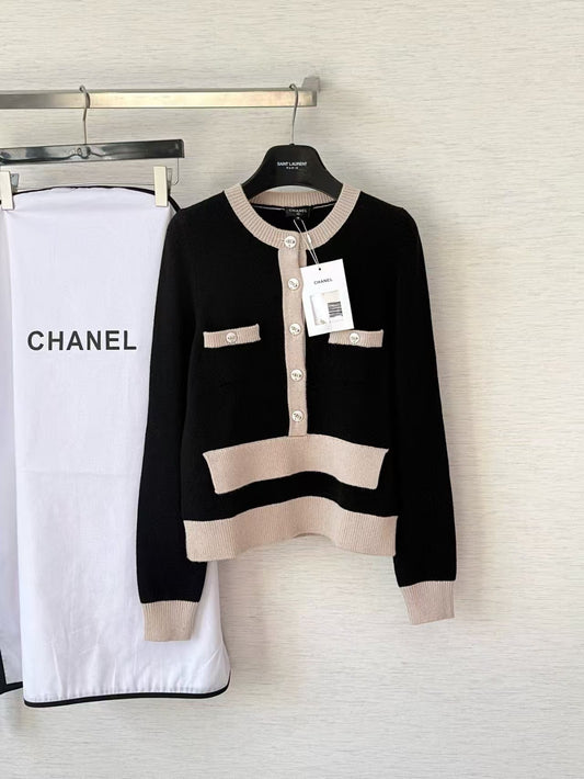 Bow-tie button-down cardigan