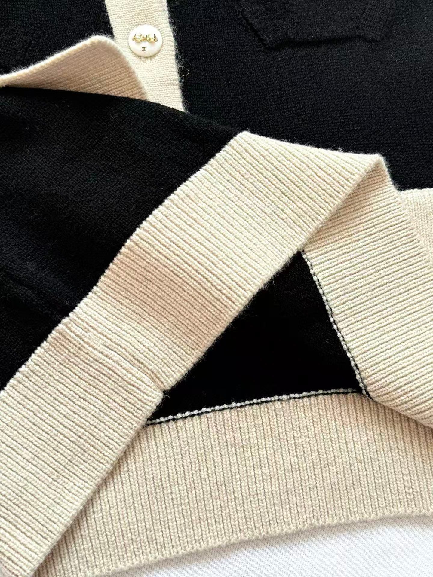 Bow-tie button-down cardigan
