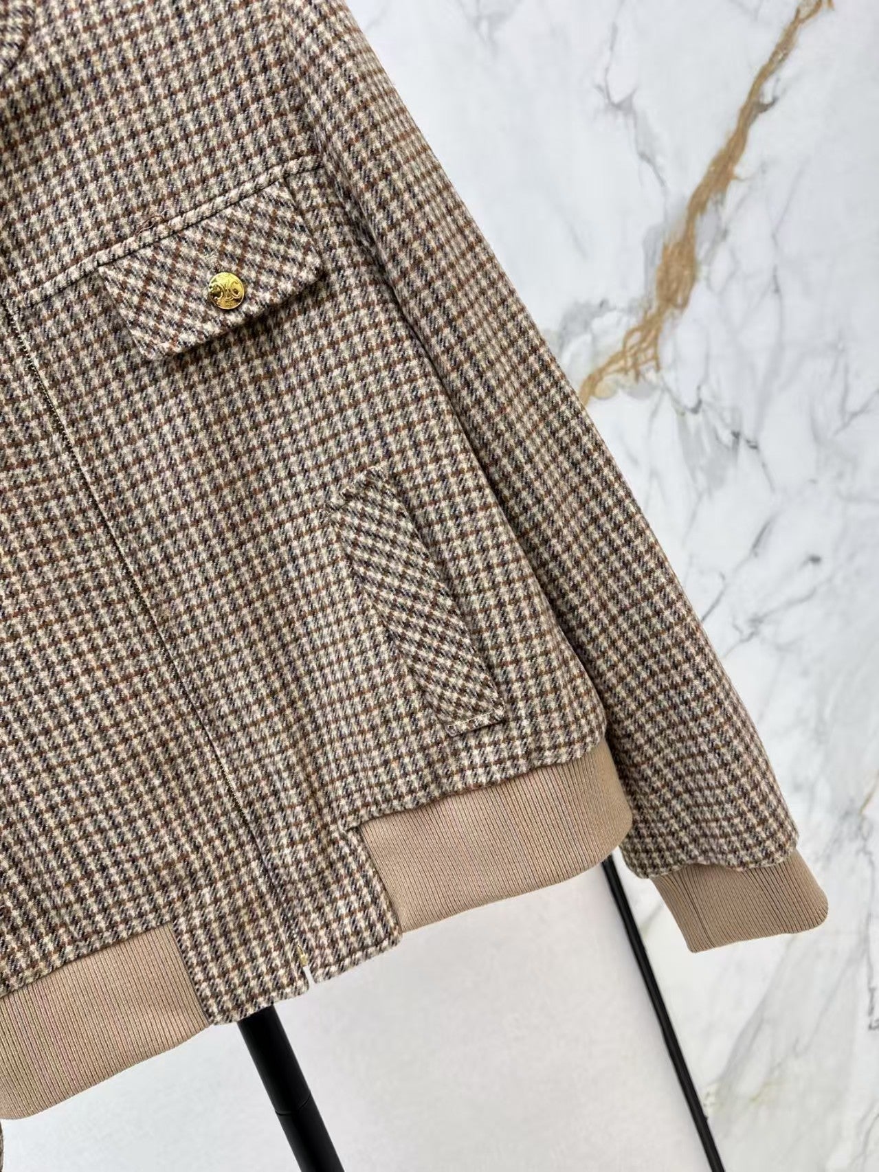 Latest wool houndstooth jacket
