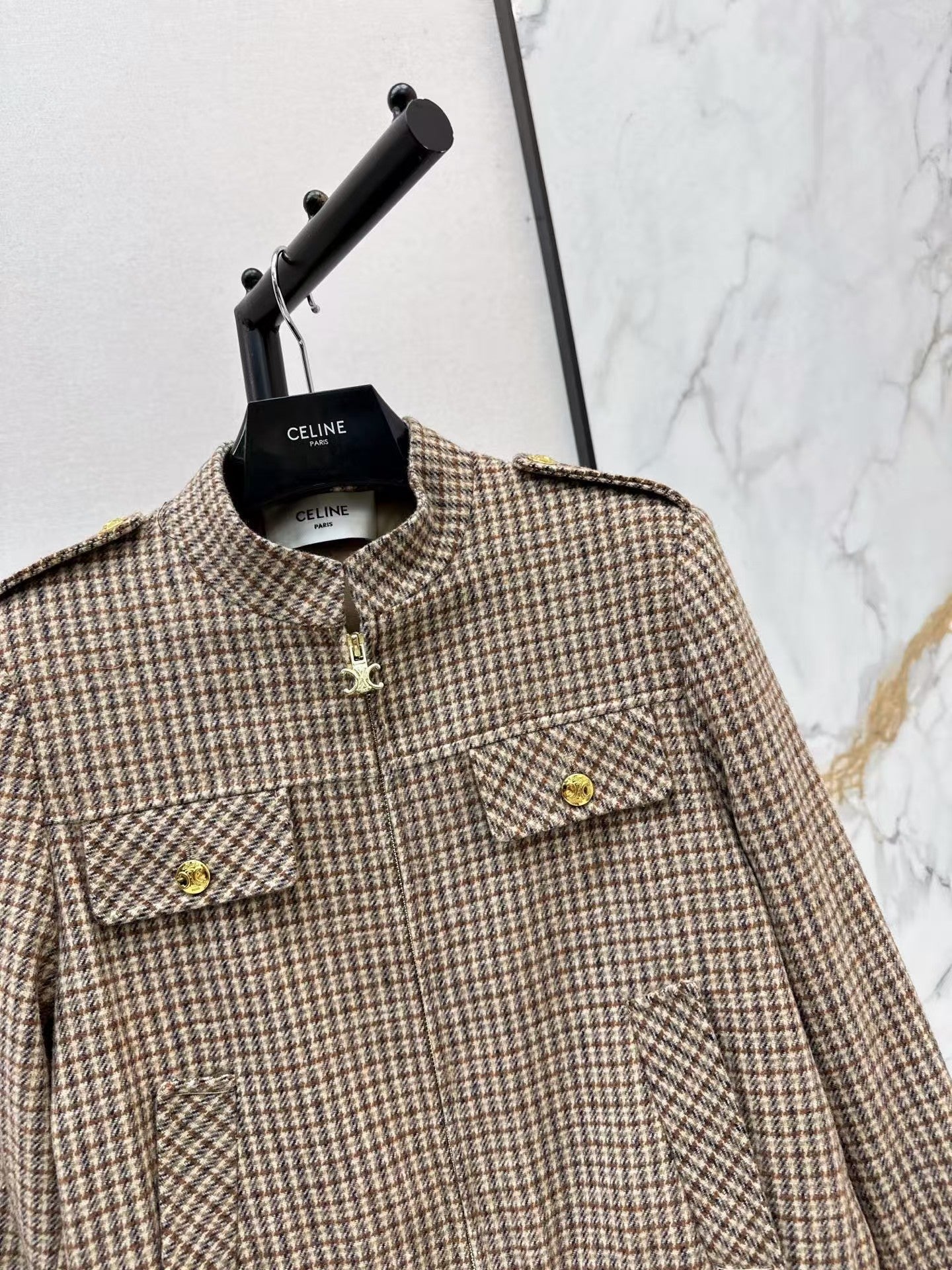 Latest wool houndstooth jacket