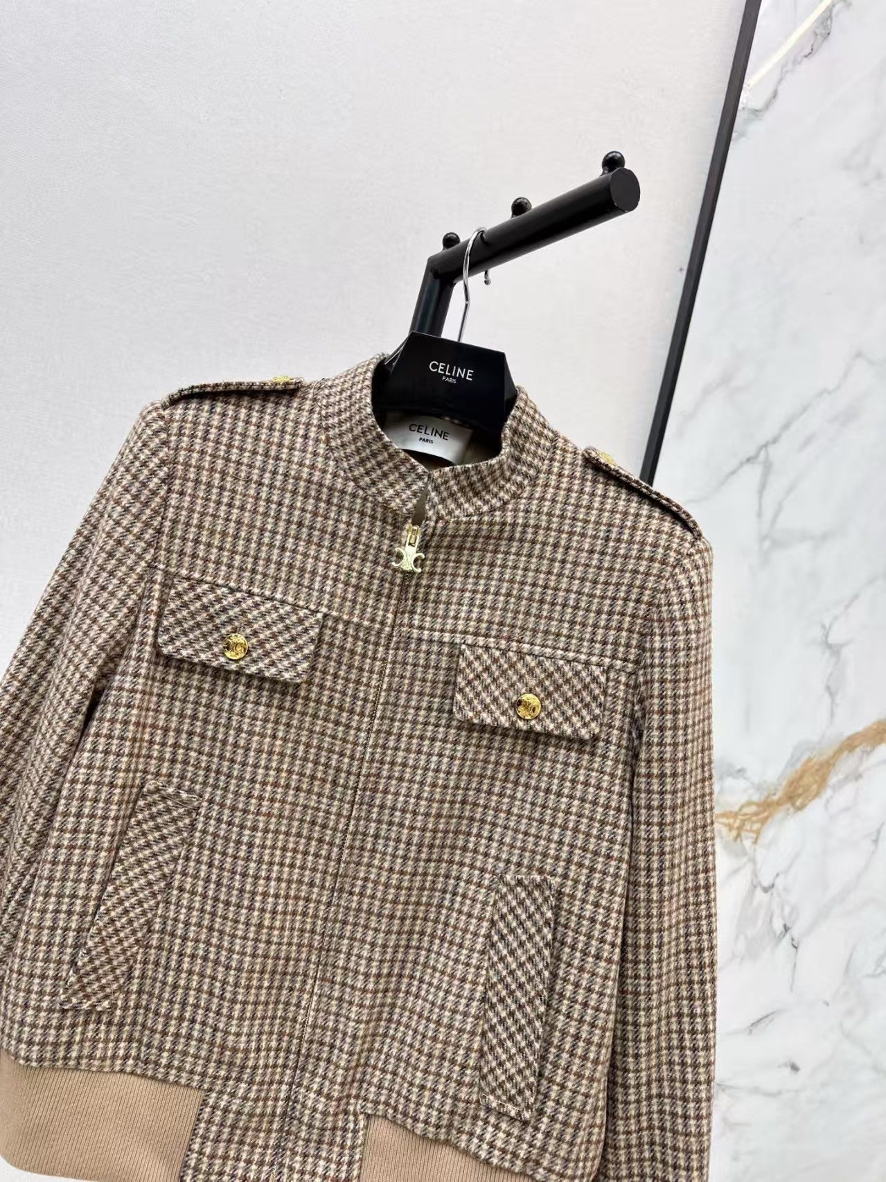 Latest wool houndstooth jacket