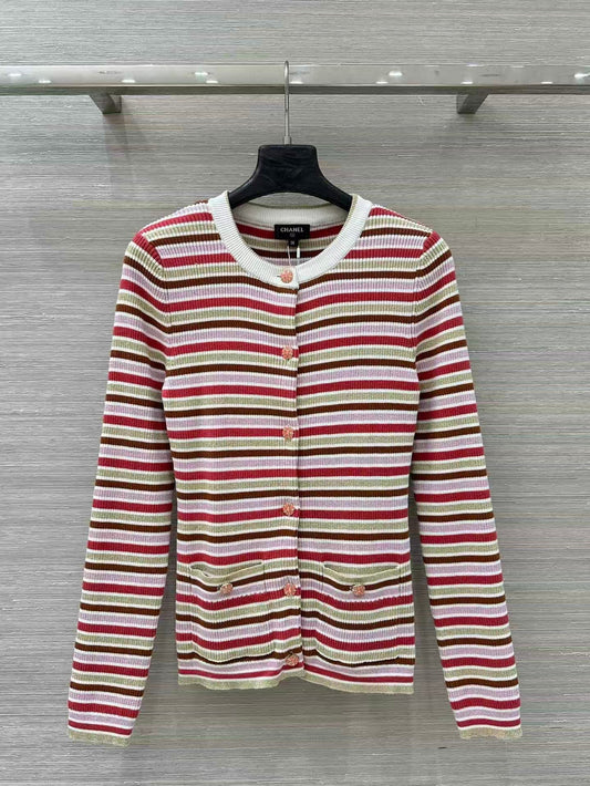 Gold striped cardigan