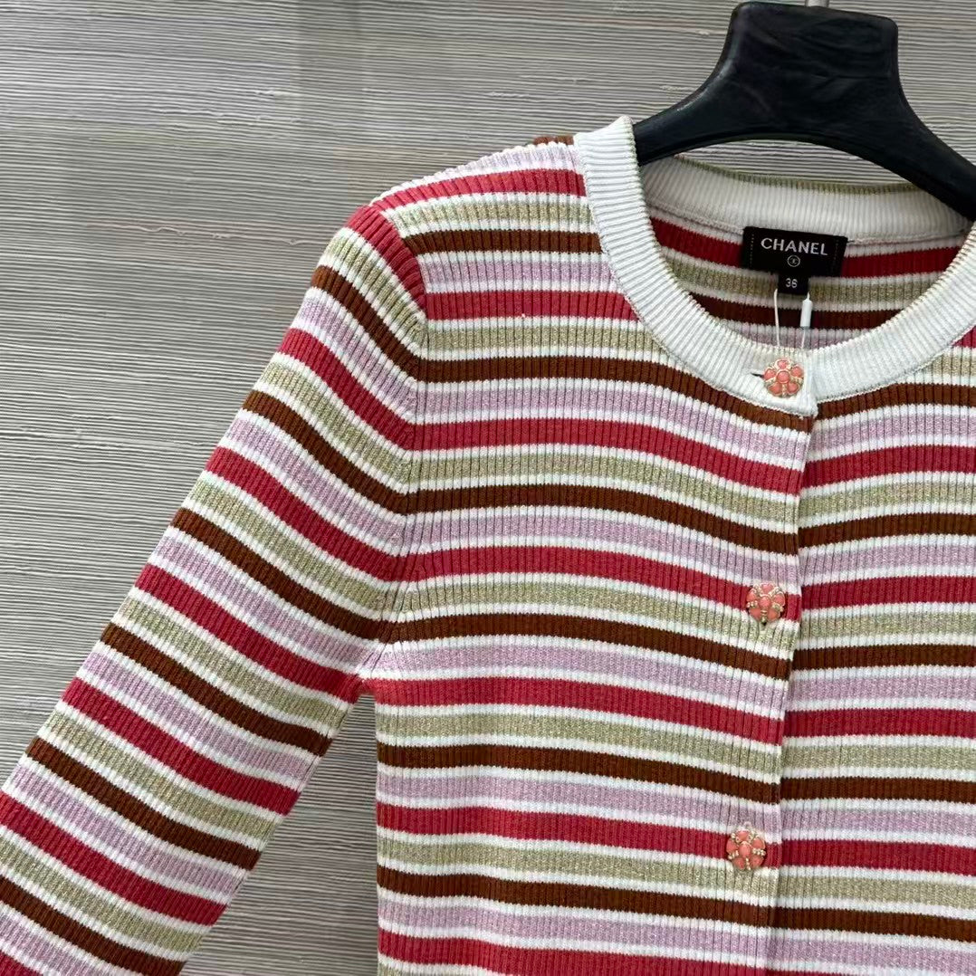 Gold striped cardigan