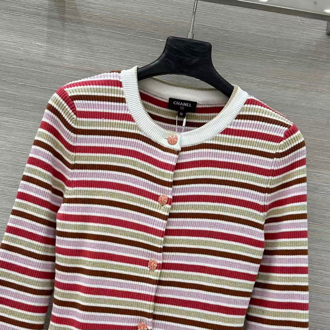 Gold striped cardigan