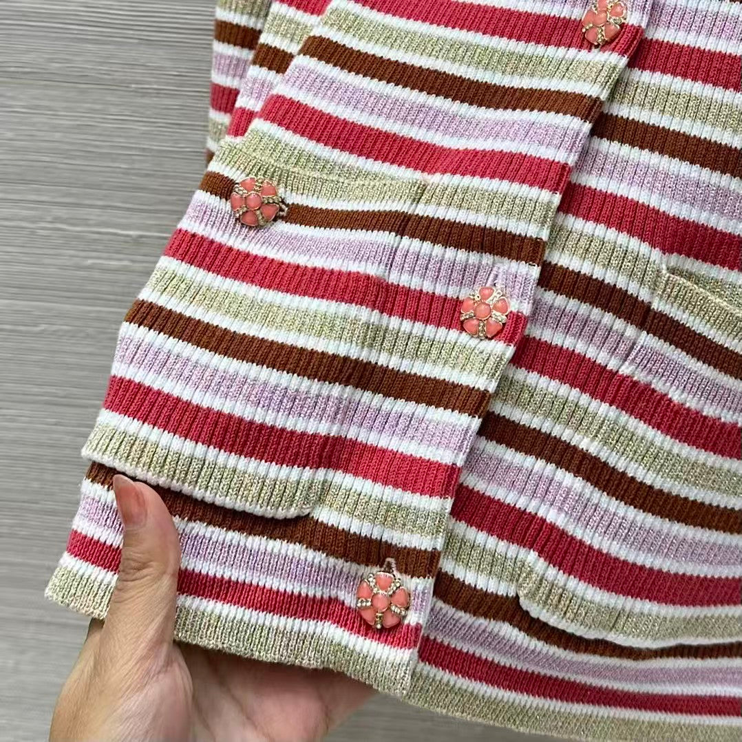 Gold striped cardigan