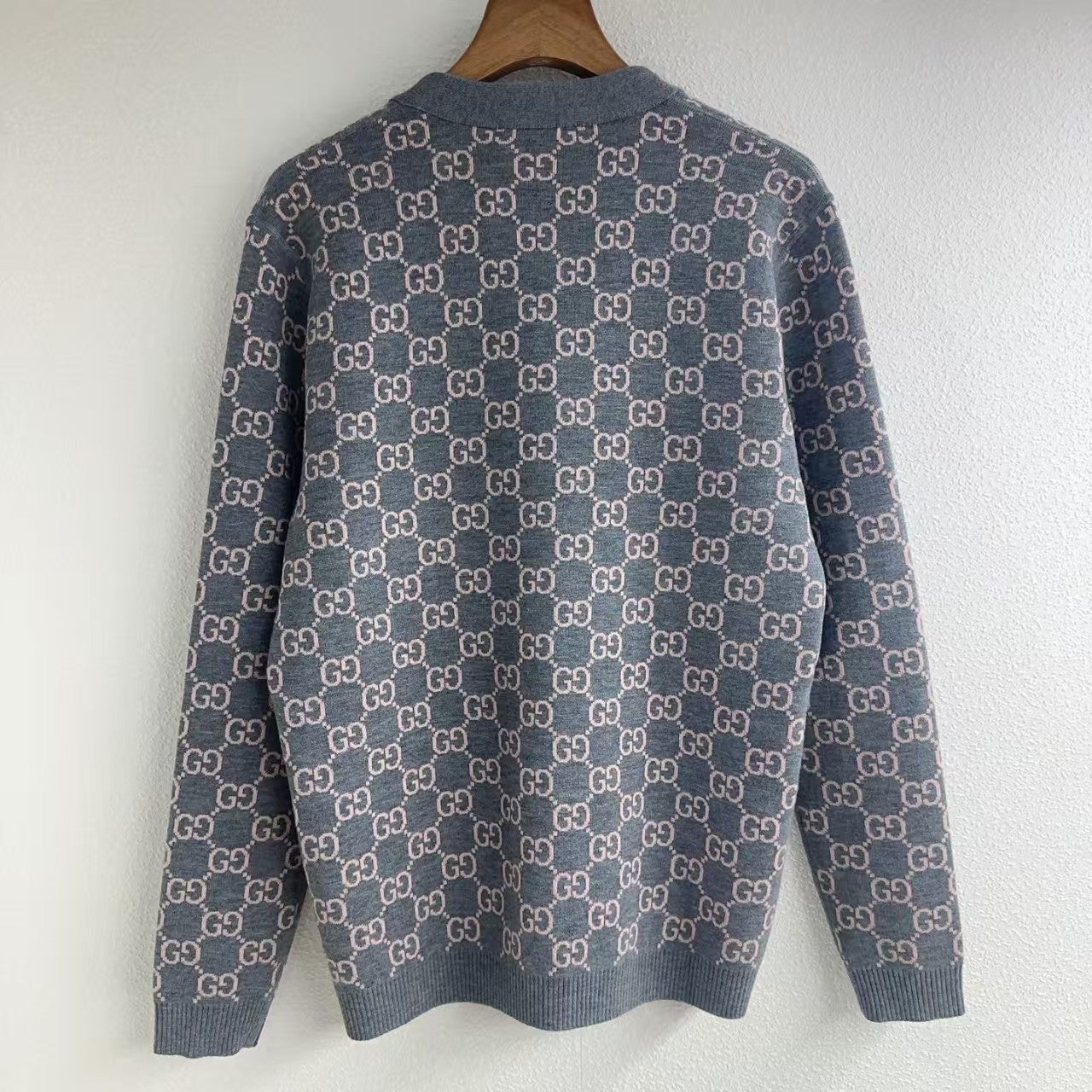 Reversible color-block jacquard knit cardigan