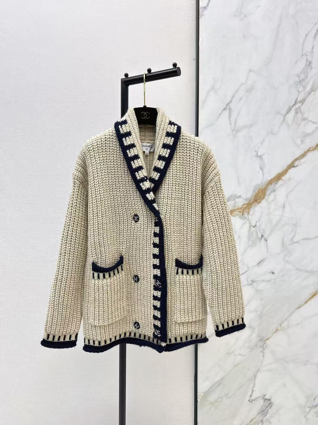 Chunky knit crochet sweater coat
