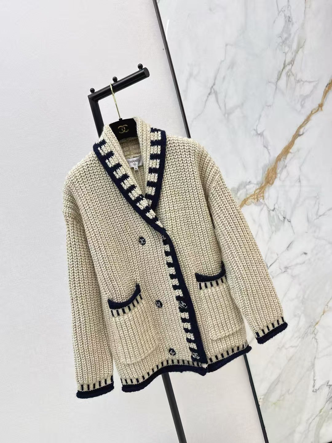 Chunky knit crochet sweater coat