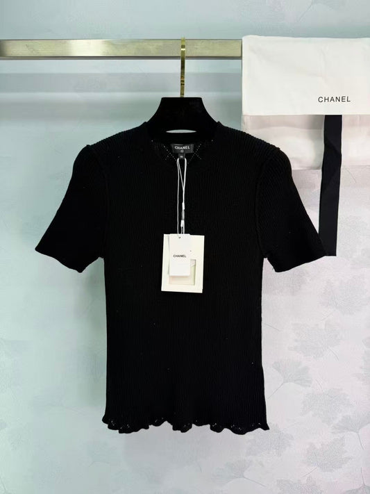 2026 New Knitted Short-Sleeved Top