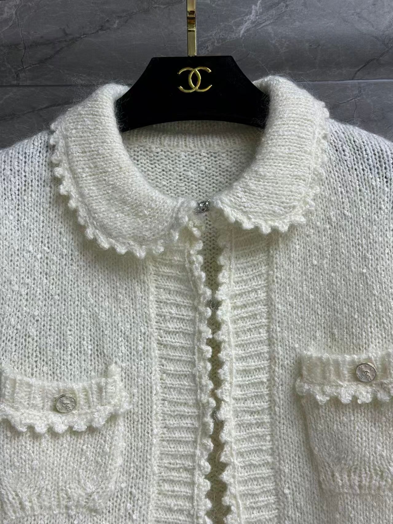 New lace-trimmed cardigan