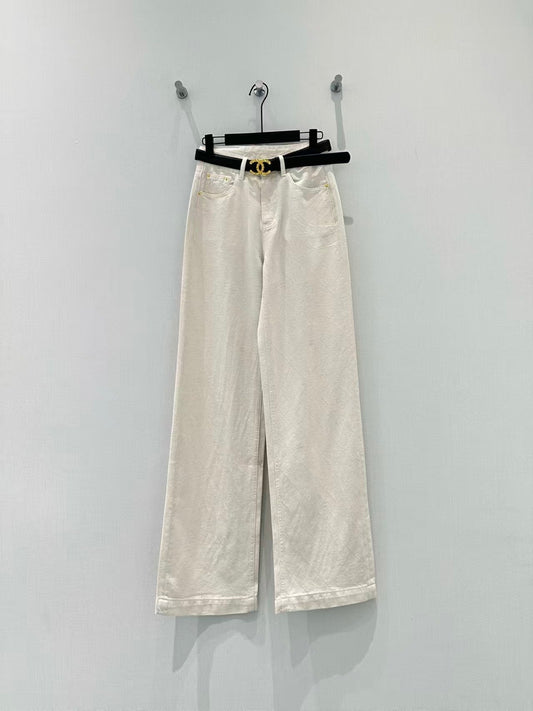 Diamond-patterned double-C jacquard jeans
