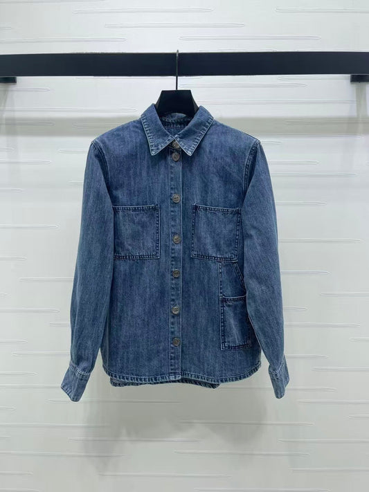 26 Collared Denim Shirt Jacket