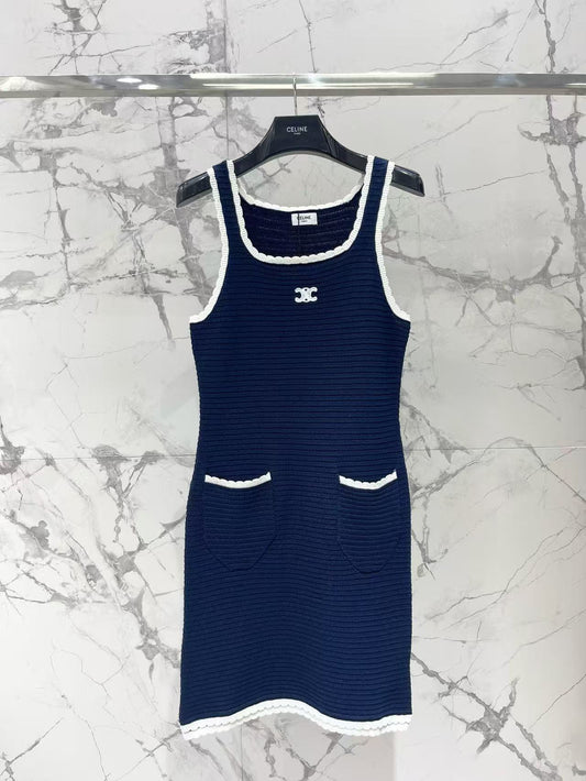 🔥🔥🔥Navy Crochet Sundress